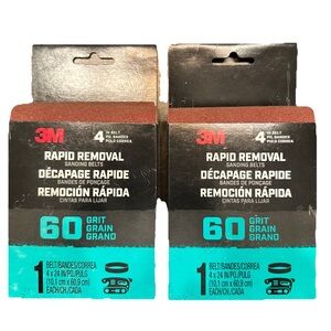 3M Rapid Removal Sanding Belts bundle of 2 60 Grit Grain